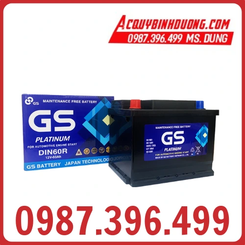 Ắc Quy GS Din 60R (12V-60Ah) 