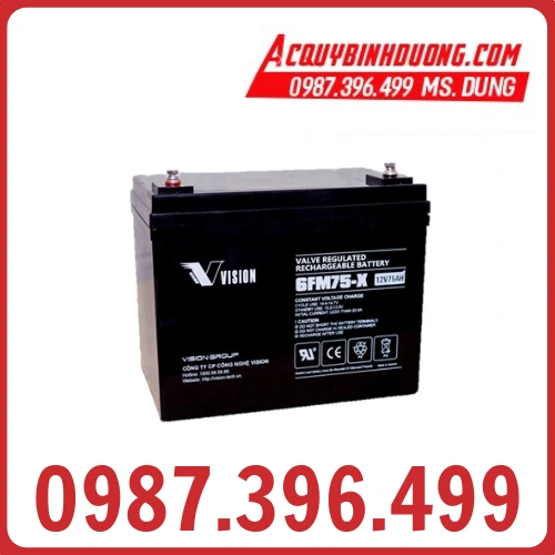 Ắc Quy VISION 6FM75-X (12V- 75AH) 